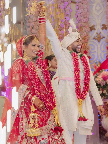Beyond the glam, it’s about creating calm and confidence. Here are some beautiful moments from Surbhi and Rishabh's wedding, where her makeup stayed flawless through all the ceremonies.