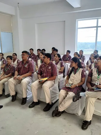 Students from DAV Public School during an interactive session at our facility. It was a day of learning and discovery, where they saw firsthand how we convert sunlight into clean energy, contributing to a sustainable economy.