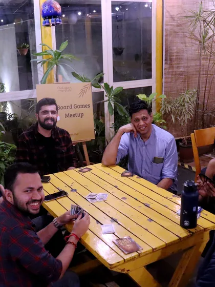 A happy group of gamers posing for a picture at our meetup. The smiles say it all.