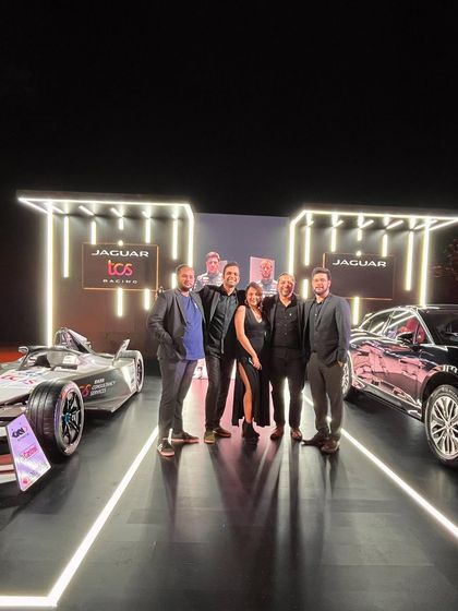 The whole crew with the real stars of the show. Performing for Jaguar TCS Racing at the Formula E launch in Hyderabad was an absolute blast. We love high-octane events.