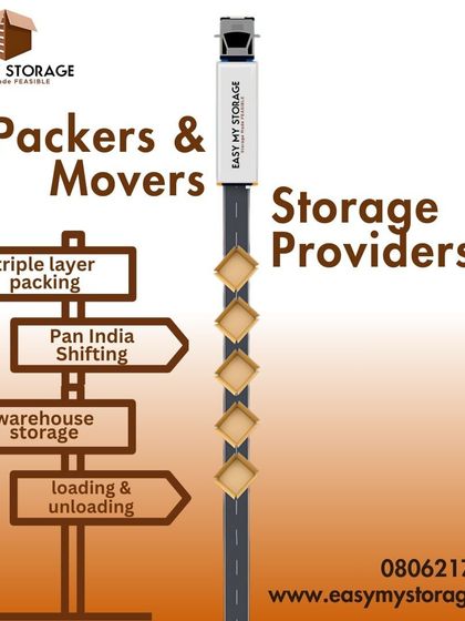 This graphic outlines the key features of our packers and movers service, including triple-layer packing, pan-India shifting, warehouse storage, and professional loading and unloading.