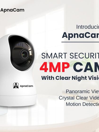 Introducing our 4MP smart security camera. It offers a panoramic view, crystal clear video, and motion detection, ensuring your home is secure day and night.