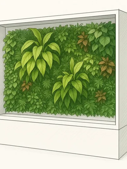 Every great garden begins with a clear vision. I provide detailed 3D design sketches like this one to help you visualize exactly how a vertical garden or plant installation will look in your space before we even bring in the first plant.