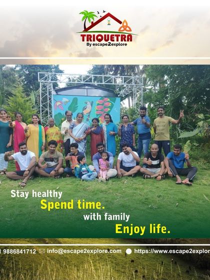Stay healthy, spend time with family, and enjoy life. A large family group smiles for a photo, capturing a happy moment from their outing.