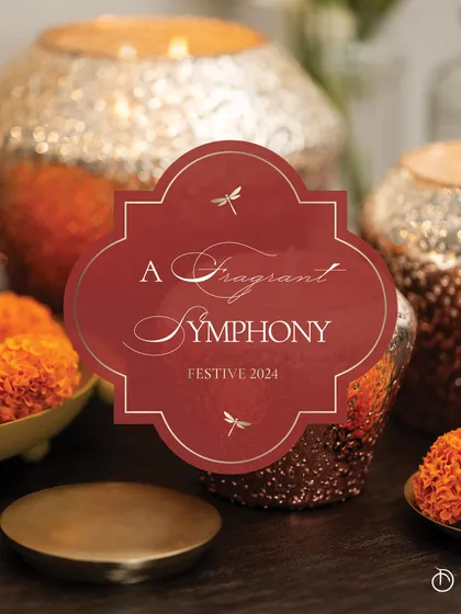 The invigorating glow of Diwali meets the art of heavenly fragrances. My 'A Fragrant Symphony' collection is an ode to our beloved festivals, as seen here with the Shimmer Crinkle candles adding a festive touch.