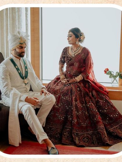 A regal portrait of the bride and groom on their wedding day. We help coordinate with the photo and video teams to ensure these timeless shots are captured perfectly.