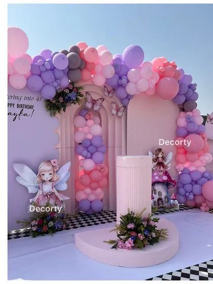 Another angle of the beautiful fairy backdrop, perfect for capturing magical birthday photos.