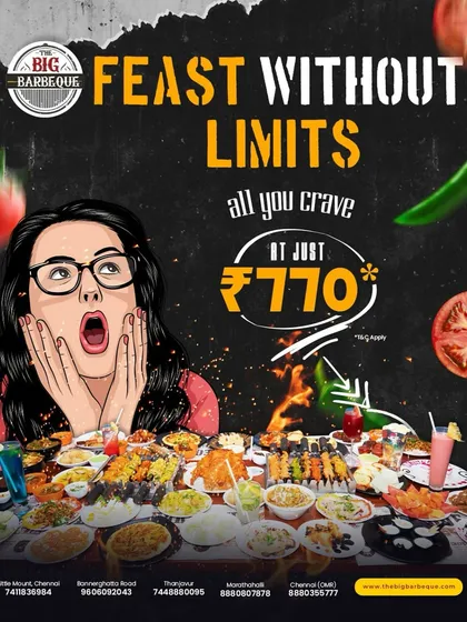 Ready to feast like there’s no bedtime? Dive into endless bites and crazy good drinks for just ₹770. No limits, no rules.