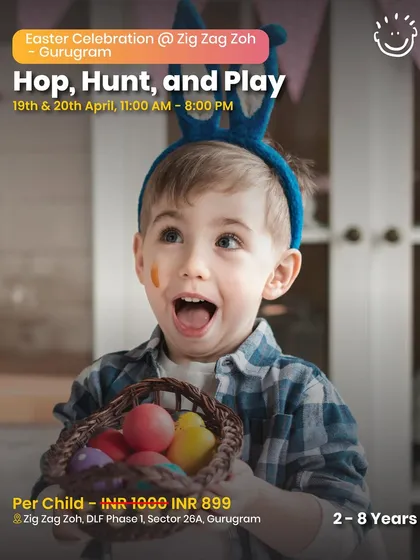 Hop, Hunt, and Play at Zig Zag Zoh's Easter Celebration, a classic Easter event with an egg hunt for kids.
