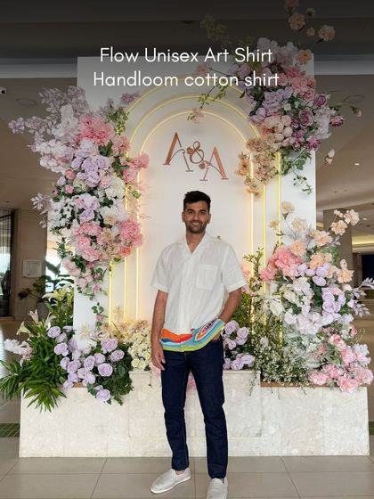 The Flow unisex shirt, styled for a special occasion. Made from soft handloom cotton with a hint of art, it’s a piece designed for comfort and softness.