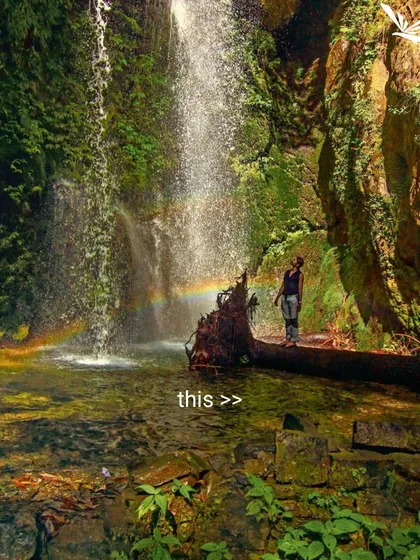 And this. Discovering a hidden waterfall with a rainbow. These are the moments that make travel magical.