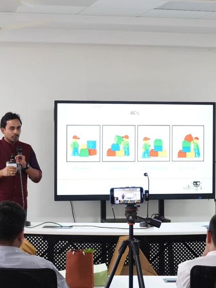 Our founder presenting ROBO-G's educational philosophy at the Param Science seminar. Our goal is to make STEM learning engaging and accessible for all students.