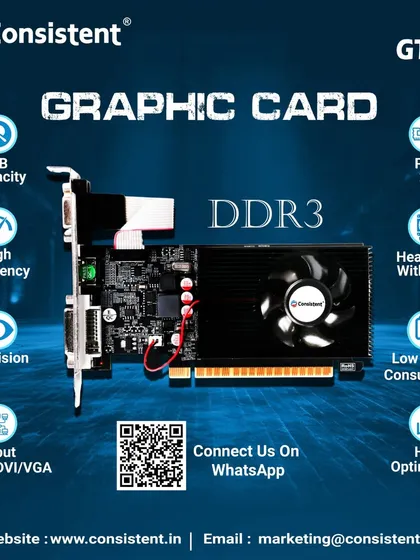 Our GT730 4GB graphics card is a reliable choice for everyday computing and light 3D tasks. It provides multiple display outputs including HDMI, DVI, and VGA, operates with low power consumption, and features an active heatsink with a fan for optimal heat optimization.