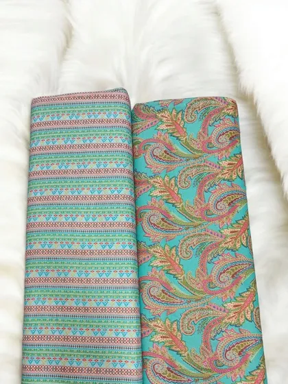 Beautiful spuns and pashmina for a warm winter. You can create a co-ord set, suit, or jacket with these soft and warm fabrics. Customization is always available.