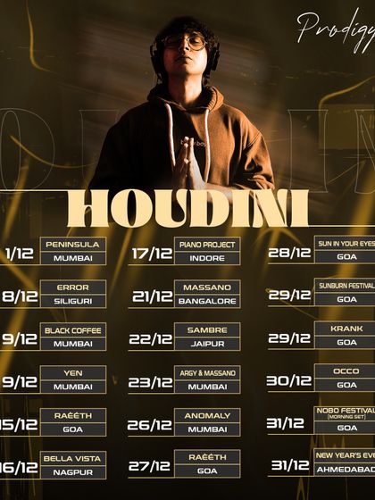 My tour schedule for the end of 2023, with over 120 shows played that year. I'm incredibly grateful for the promoters, my team, and everyone who came out to dance.