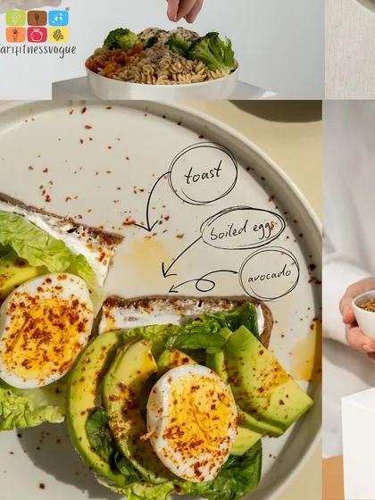 Another pre-workout breakfast idea: toast with boiled eggs and avocado. This combination provides a great balance of protein, healthy fats, and complex carbs for sustained energy.