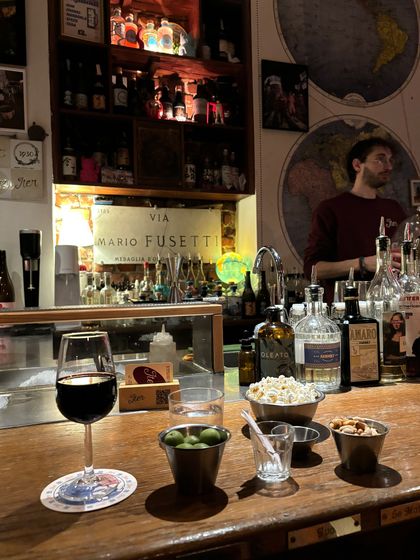 A quiet moment before my set at Apollo Milano in Milan, Italy. I love to soak in the local atmosphere, enjoying a glass of wine and getting ready for the night.