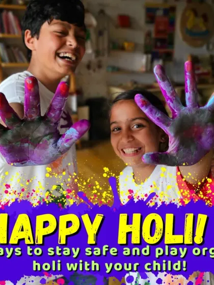 Happy Holi! We celebrate the festival of colors with joy and safety in mind. These two are having a blast with organic, kid-friendly colors.