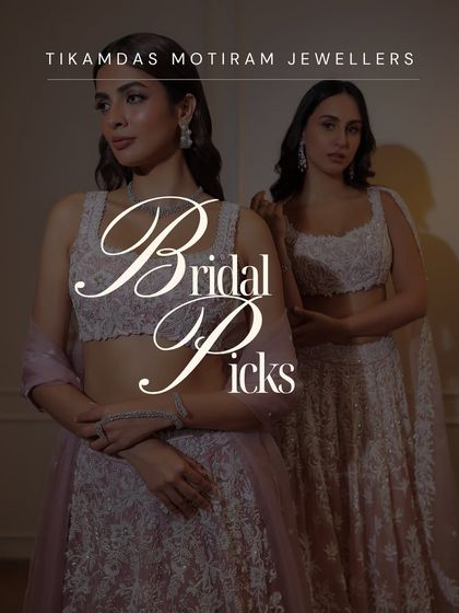 From dainty to dramatic, there’s a TMJ piece for every bride. This image showcases two distinct bridal looks, one minimalist and one traditional.