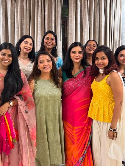 From virtual to in-person sessions, it was always fun to teach this crazy bunch of friends. Team Bride for the win.