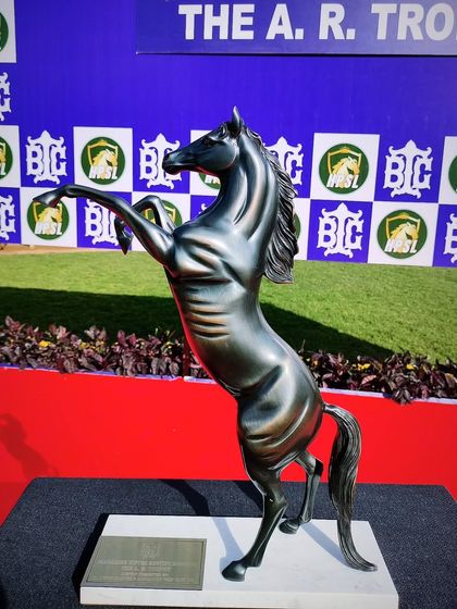 The A.R. Trophy, a magnificent rearing horse sculpture.