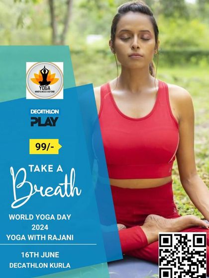 This poster promoted a 'Take a Breath' yoga event for World Yoga Day 2024 at Decathlon. My goal is to make wellness accessible and show how simple breathing techniques can make a big difference.