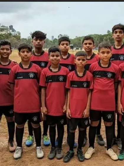Our team lined up before a Mumbai Football Association Yuva Premier League match, ready to compete.