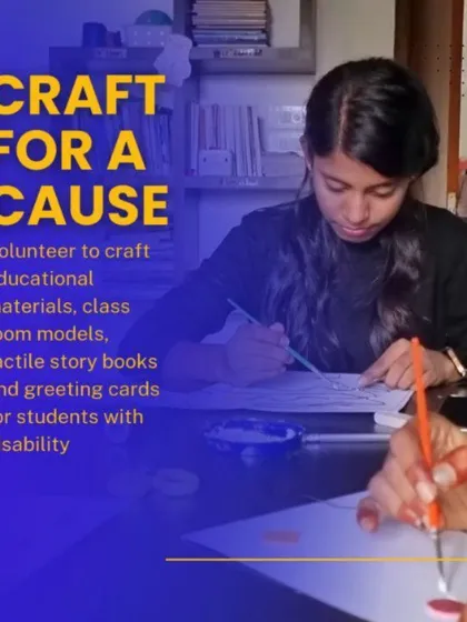 Art is a powerful tool for connection. In our "Craft for a Cause" sessions, we volunteer our time to create tactile storybooks, classroom models, and greeting cards for students with disabilities, making learning accessible and fun.