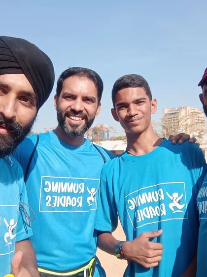 A selfie with some of our strongest runners after a successful training session. It's inspiring to train alongside such dedicated athletes.