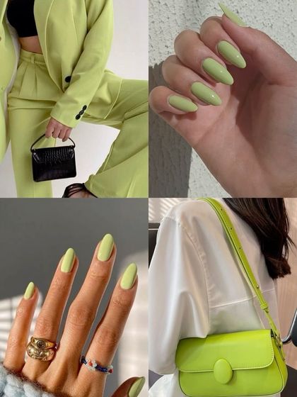 A vibrant lime green mood board for when you're feeling bold and trendy.