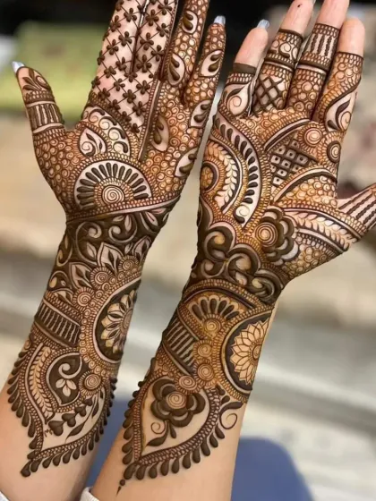 A modern and intricate design with a mix of patterns.