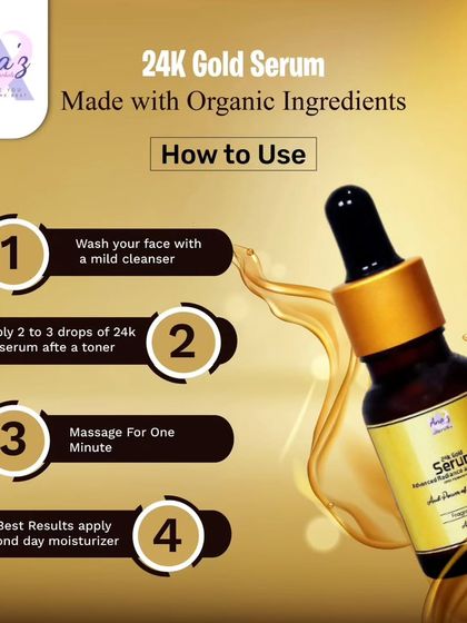 It's easy to add my 24k Gold Serum to your routine. Just a few drops after cleansing and toning is all you need for radiant skin.