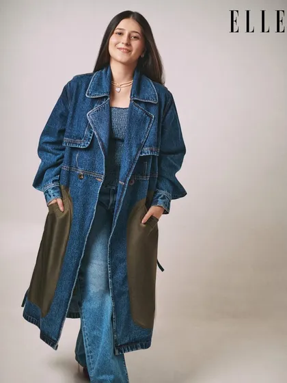 A cool, casual denim look I did for a stylist featured in ELLE India. The makeup is minimal and fresh, perfectly matching the relaxed vibe.