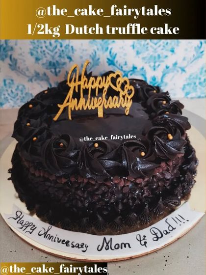 A clear photo of the rich Dutch Truffle cake, perfect for chocolate lovers.