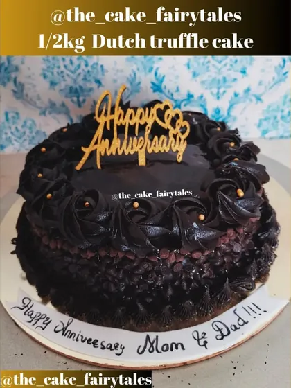 A clear photo of the rich Dutch Truffle cake, perfect for chocolate lovers.