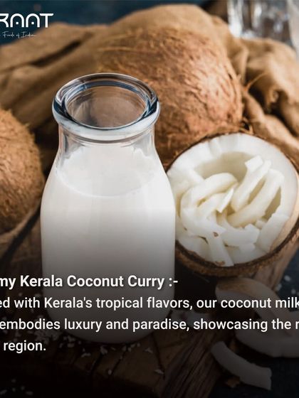 My creamy Kerala coconut curry is infused with the region's tropical flavors, embodying luxury and paradise.