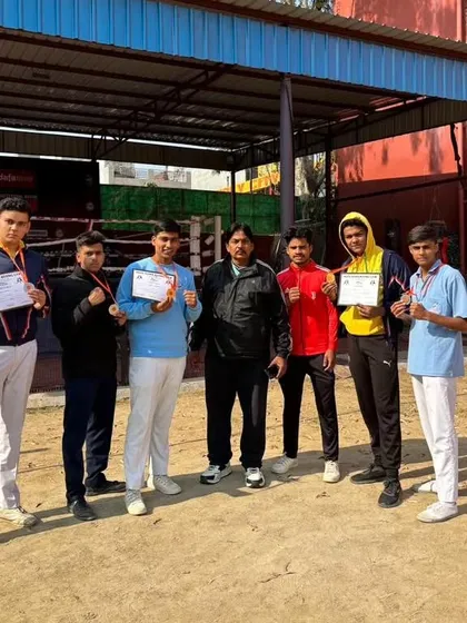 The team of winners from the Saket boxing tournament. We consistently produce medalists in local and state competitions.