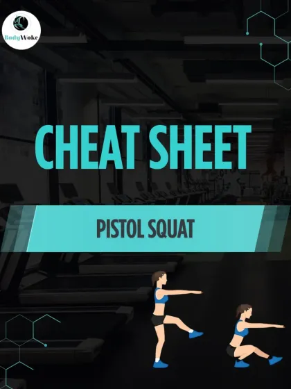 The Pistol Squat is an advanced bodyweight move that builds serious single-leg strength and balance. Our cheat sheet breaks down this challenging exercise.