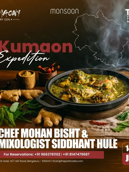 I love bringing unique culinary worlds to you. This poster for our Kumaon Expedition, featuring authentic pahadi cuisine and specialized gin cocktails, is just one example of the exclusive pop-ups I host.