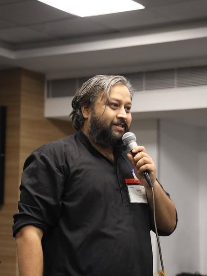 Our co-founder speaking at the Adobe music gathering. We always take the opportunity to share our story and the mission behind our music.