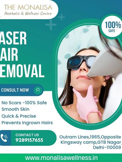 This visual demonstrates a facial laser hair removal session, a quick and precise procedure. Our technology is 100% safe, prevents ingrown hairs, and leaves you with smooth skin without scars.
