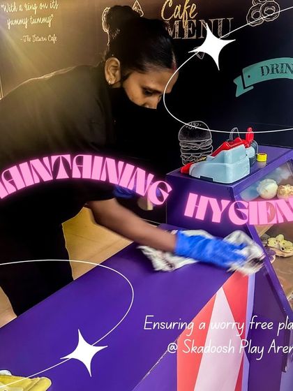 Every surface in our pretend play zones is thoroughly cleaned and disinfected. From the cafe counter to the play food, we ensure everything is hygienic.