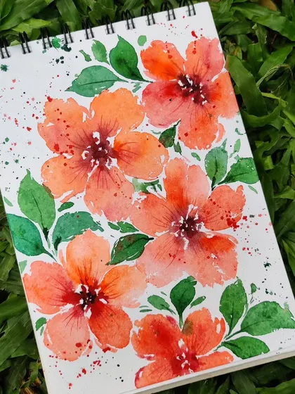 The full view of my Taylor Swift inspired watercolor florals. Art and music are the perfect pair.