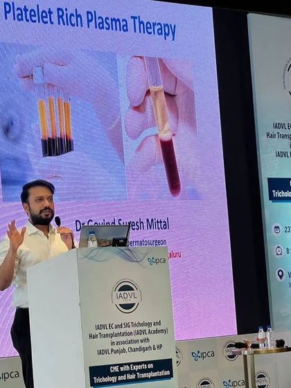 Presenting on the nuances of Platelet Rich Plasma therapy during the CME in Chandigarh.
