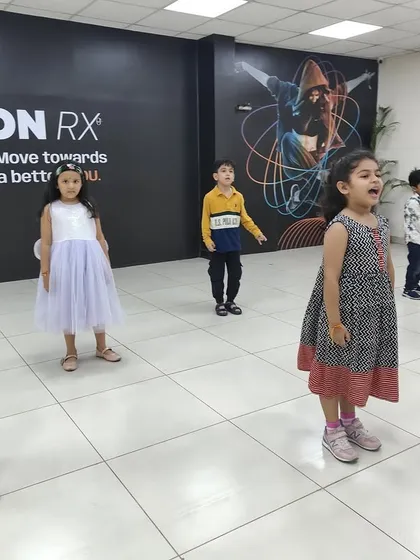 Our youngest dancers learning a routine. We focus on simple, playful steps for our 4-7 age group.