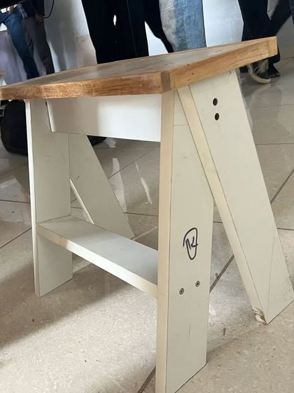 A sturdy step-stool made from laminated plywood. This was another project from the Bangalore School of Design workshop.