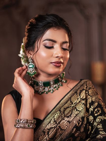 A beautiful shot of the soft, shimmery eye makeup from my student demo.