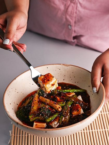 The best way to enjoy tofu is in a flavorful dish like this. I source the finest tofu to create a variety of dishes, including this Burnt Garlic Tofu with crisp vegetables.