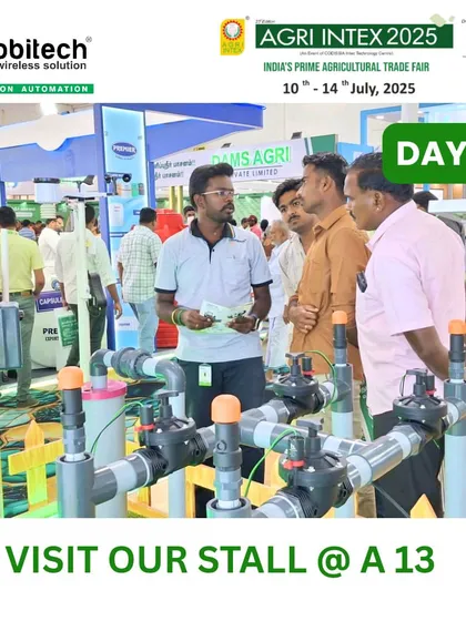 A live demonstration of our valve systems to a group of farmers at our stall.