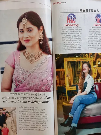 A look inside the magazine at my feature article, which discusses my mantras for success: consistency and hard work. It also includes a more personal, candid shot.